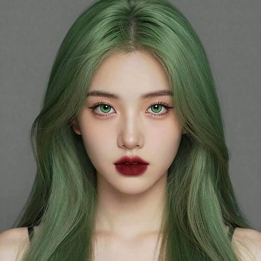 Ethereal Portrait of Green-Haired Woman
