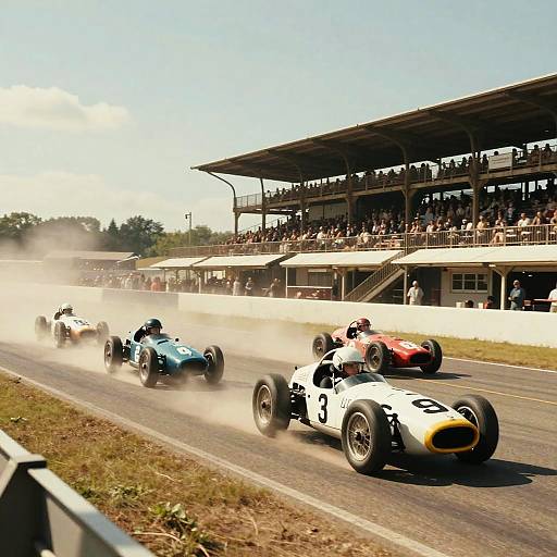 Vintage Oval Racetrack Racing Scene