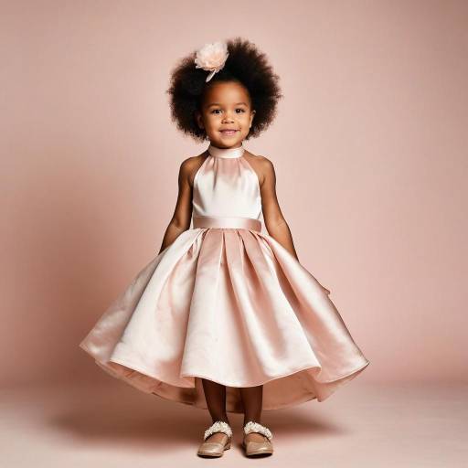 Smiling toddler girl in elegant pink dress
