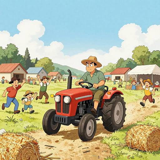 Bewildered Farmer's Runaway Tractor Mayhem