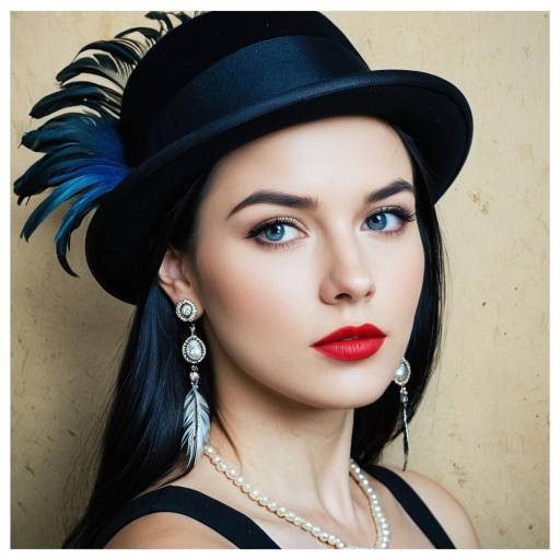 Elegant Woman in Feathered Hat