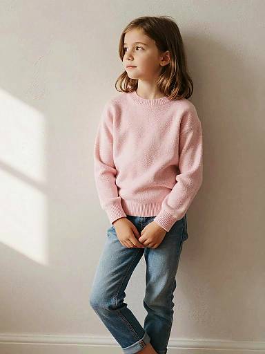 Cozy Pastel Portrait of Young Girl