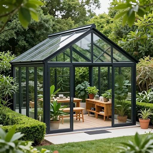 Modern Black-Framed Greenhouse Design