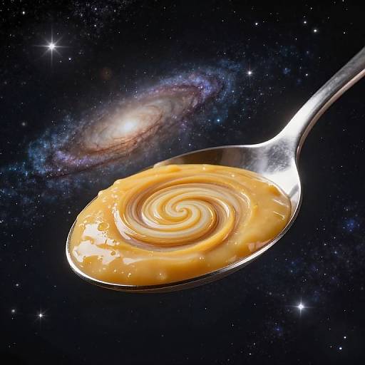 Cosmic Spoon Holding Golden Vortex