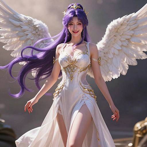 Divine Chinese Goddess Under Red Moon