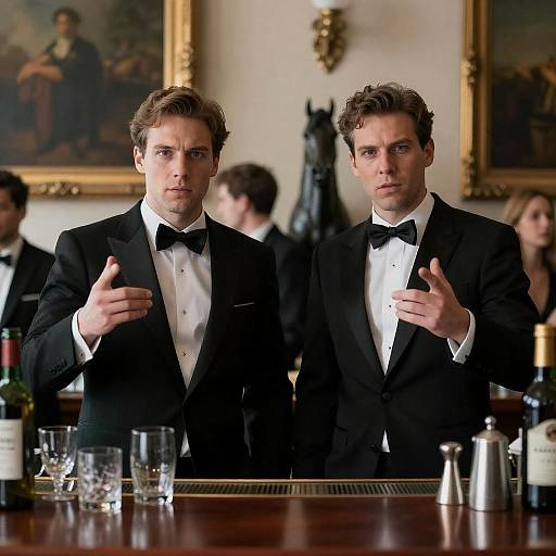 Elegant Bartenders in Formal Attire