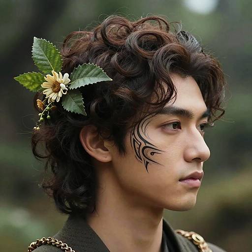 Fantasy Male Hairstyles with Tribal Curls