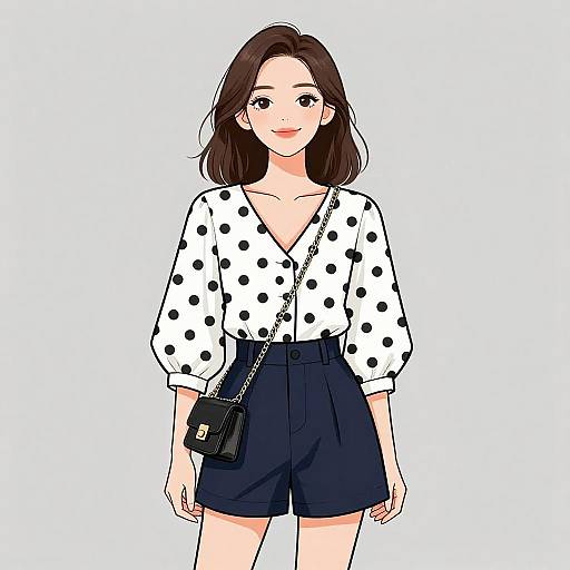 Smiling Woman in Casual Chic Outfit