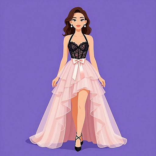 Elegant Woman in Lace Corset Dress