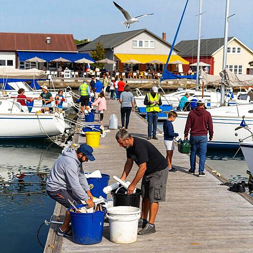Vibrant Bustling Marina Scene