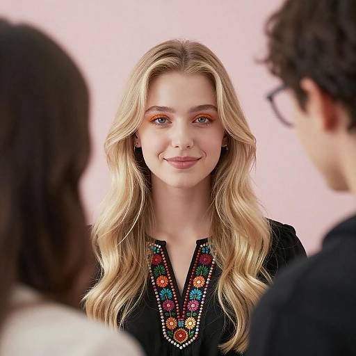Portrait of Woman with Embroidered Collar
