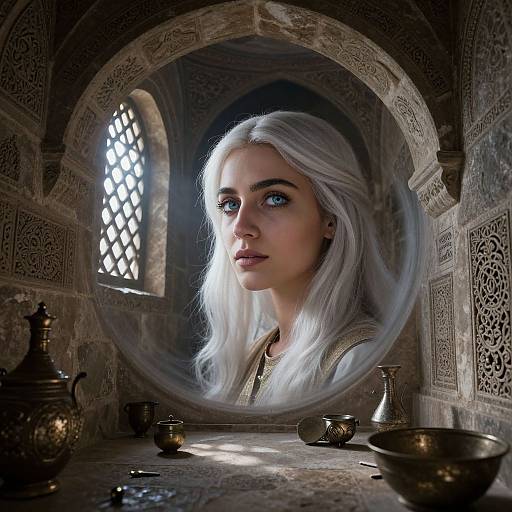 Ethereal Portrait in Ancient Church