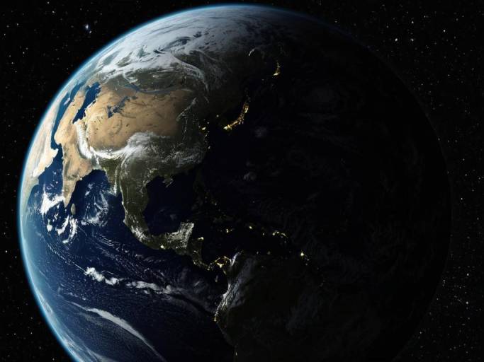 Close-Up of Planet in Dark Orbit