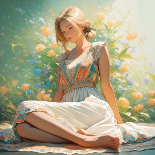 Serene Young Woman in Bohemian Style