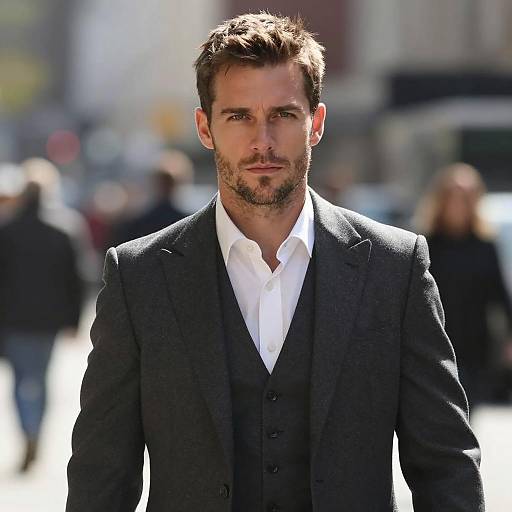 Handsome Man in Dark Gray Suit