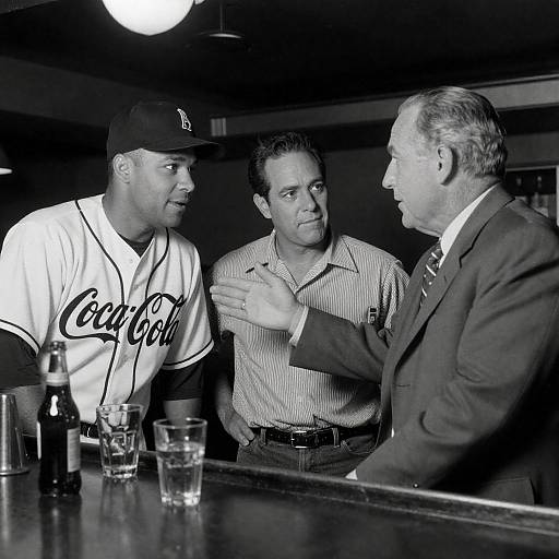 Vintage Bar Scene with Baseball Player