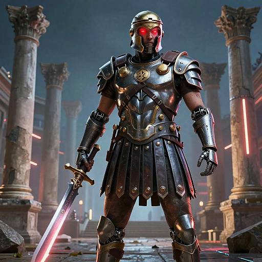Roman Cyberpunk Warrior in Neon Forum