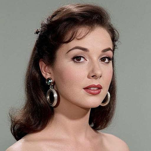 1950s Woman with Large Earrings