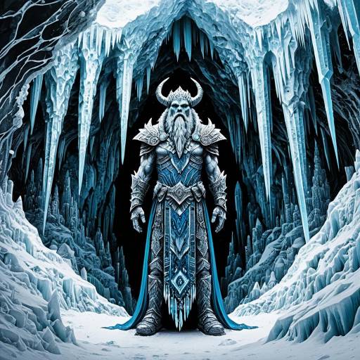 Frost Giant in an Icy Crystal Cave