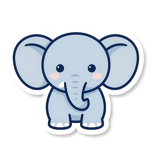 Kawaii Cartoon Elephant Sticker