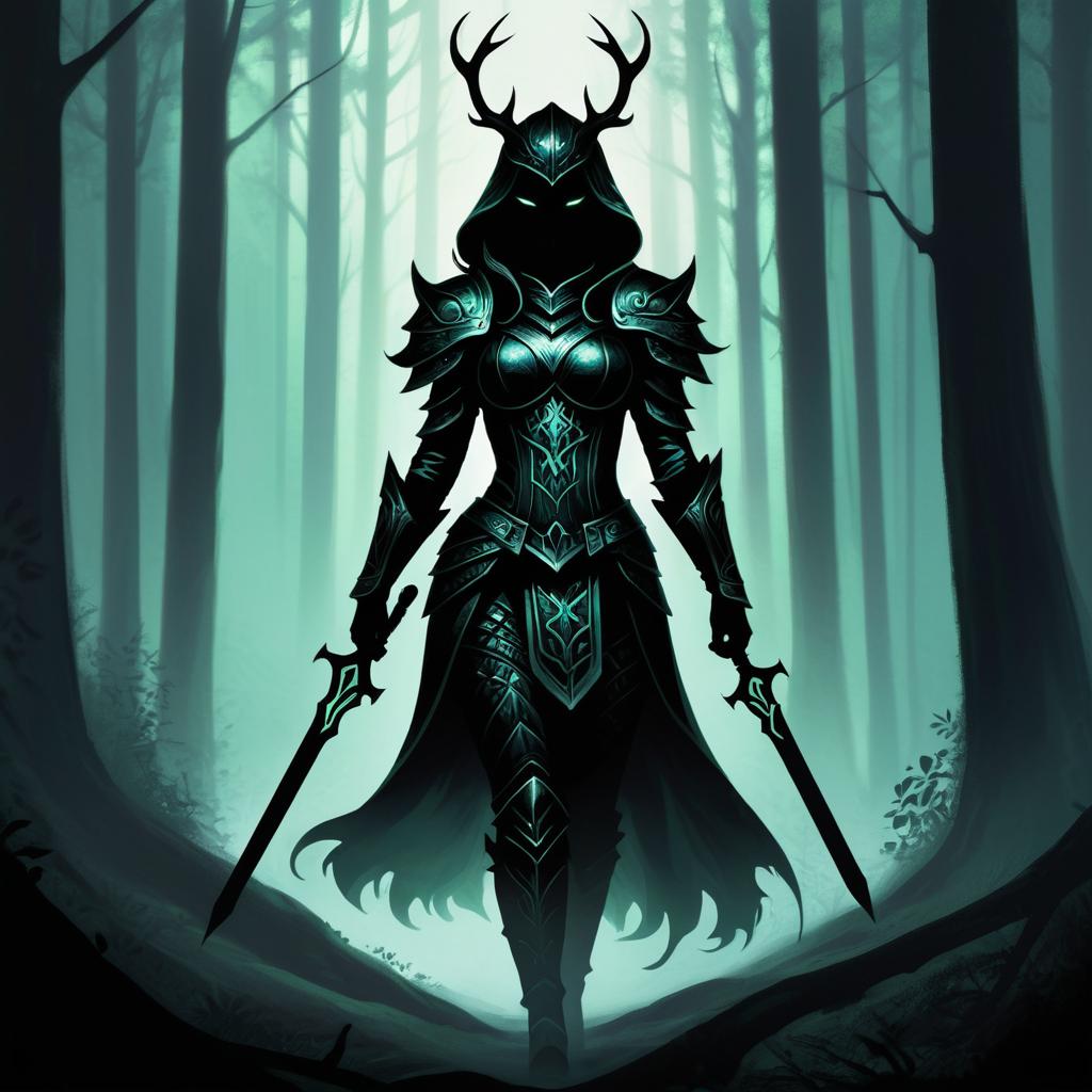 Eerie Forest Creature with Ancient Armor