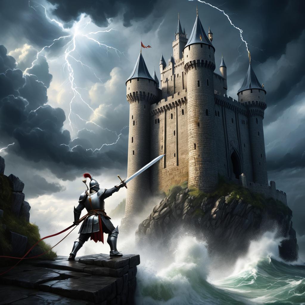 Mythical Knight Storming the Castle