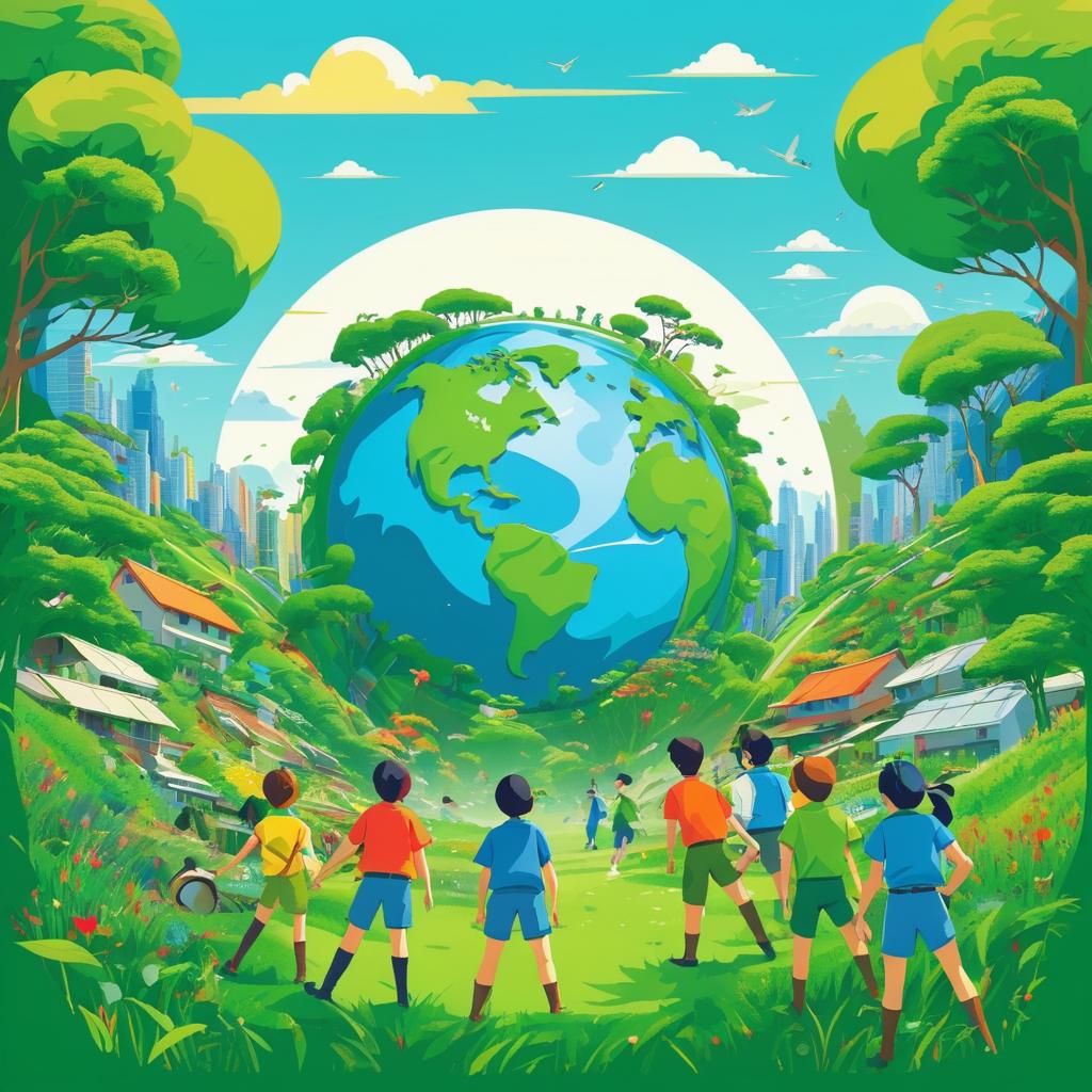 Earth Day Celebration in Miyazaki Style