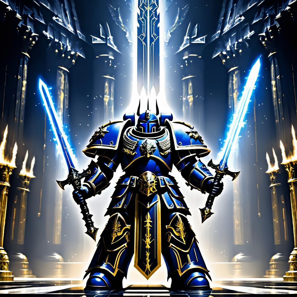 Ceremonial Space Marine in Throne Room