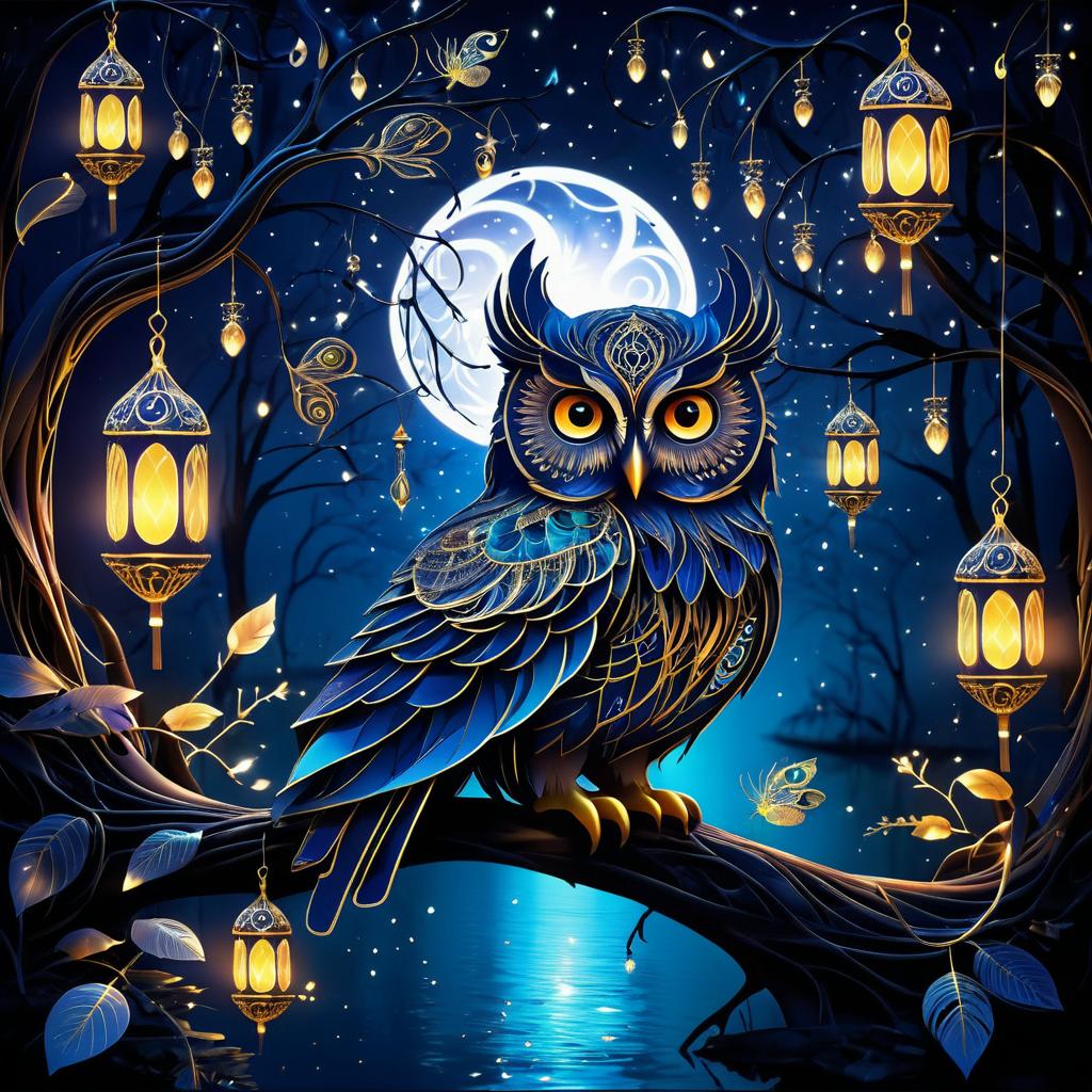 Enchanted Owl in a Mystical Night