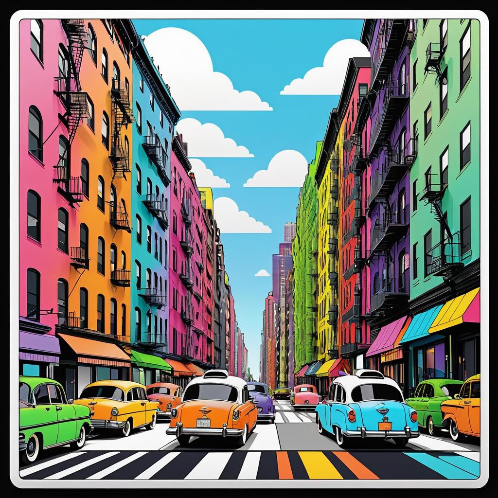 Colorful Retro NYC Documentary Sticker Art