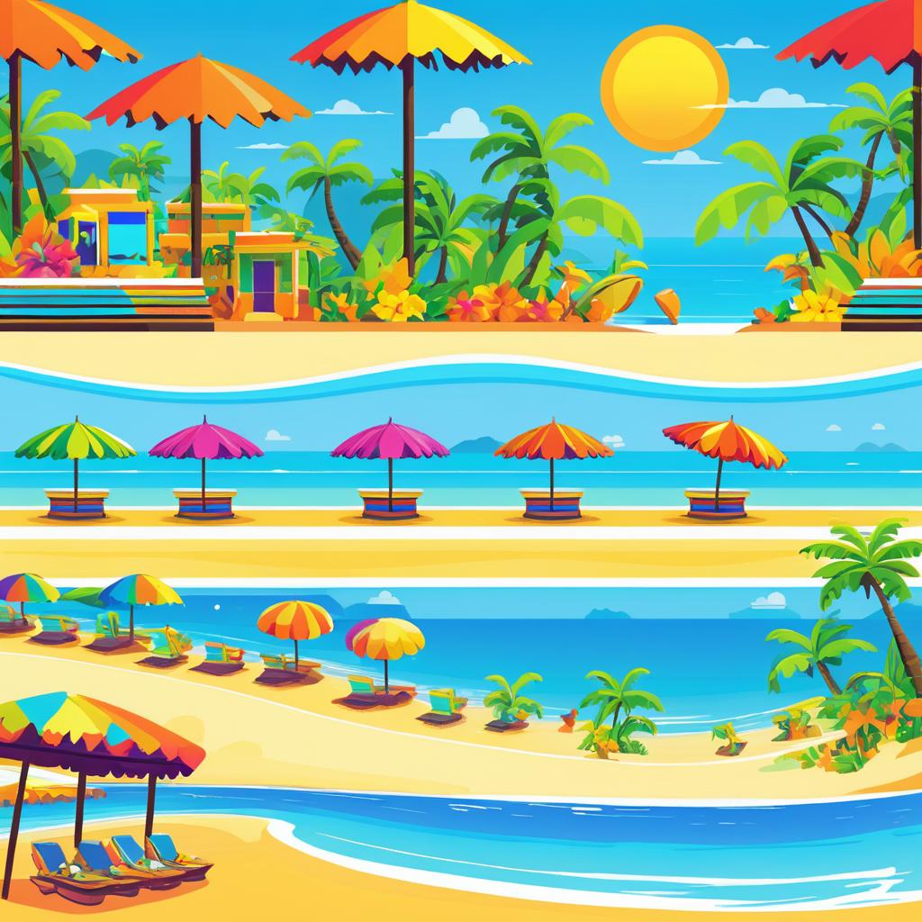 Colorful Rio Beach Sprite Sheet Design