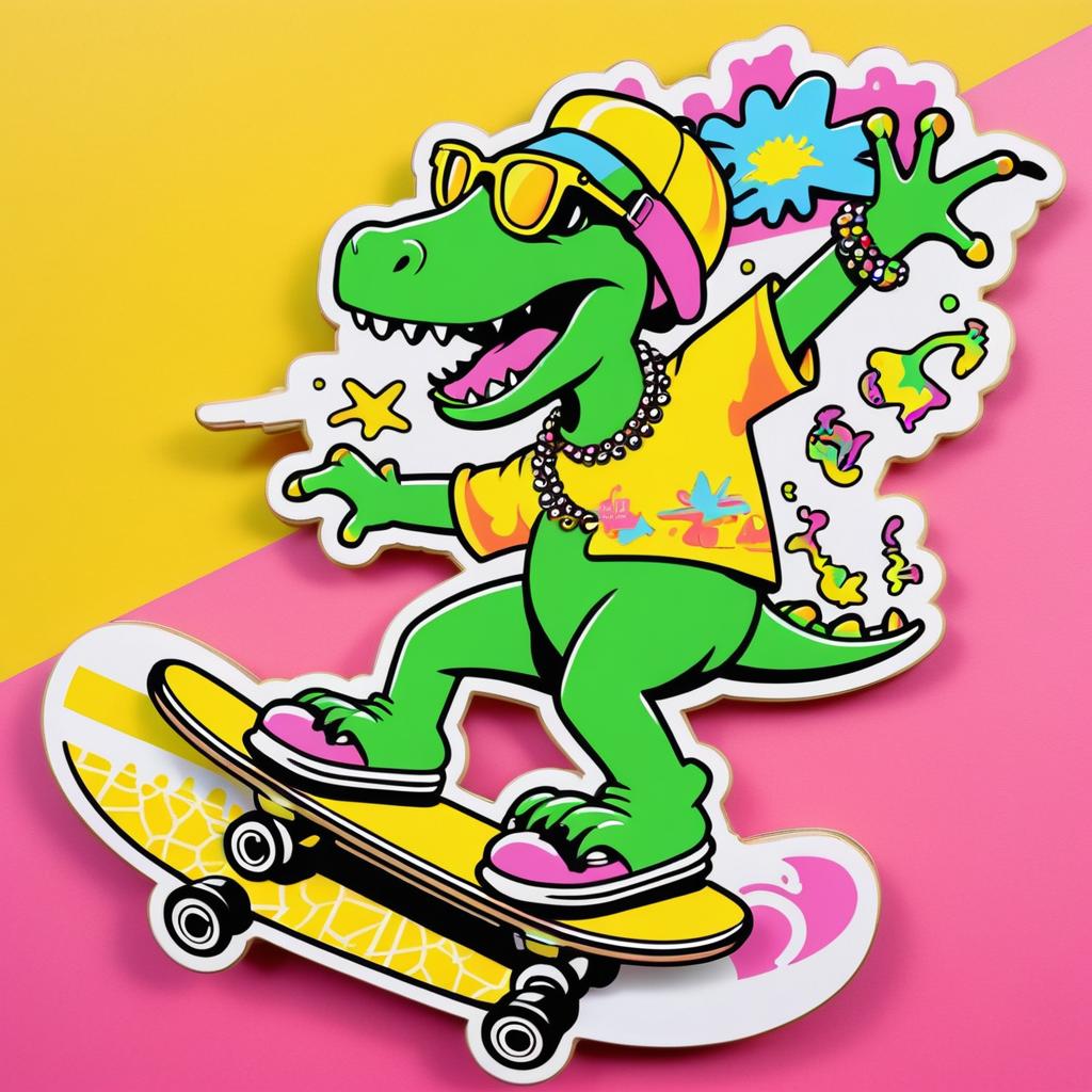 Retro Dinosaur Skateboard Design