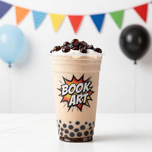 Photograph of a bubble tea with 