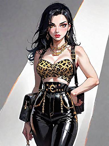 Edgy Fashionista in Leopard Print