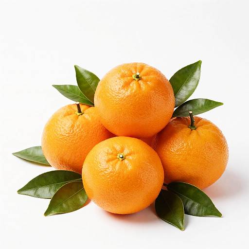Fresh Oranges with Green Leaves
