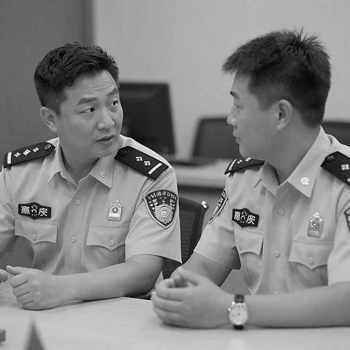 Black-and-White Police Officers in Conversation