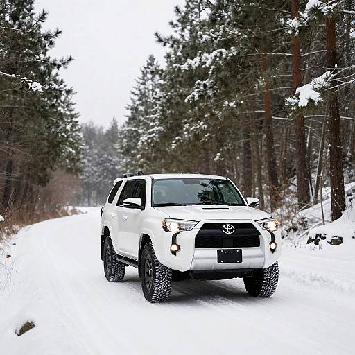 Driving Toyota 4Runner on Beautiful Snowy Road