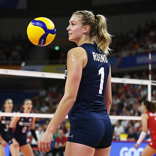 Female Volleyball Player in Action