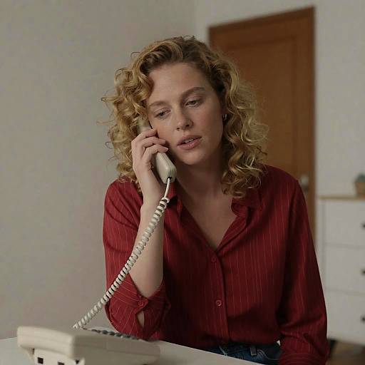 Blonde Woman in Dimly Lit Room