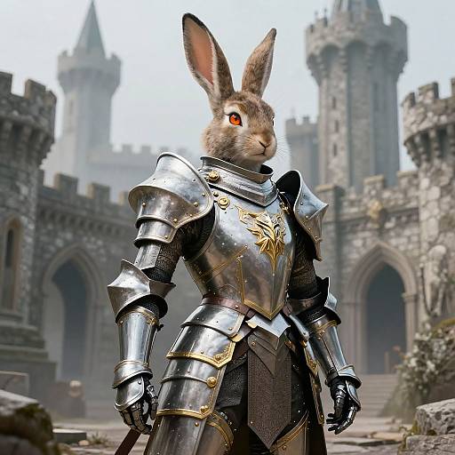 Fantasy Anthropomorphic Rabbit Knight