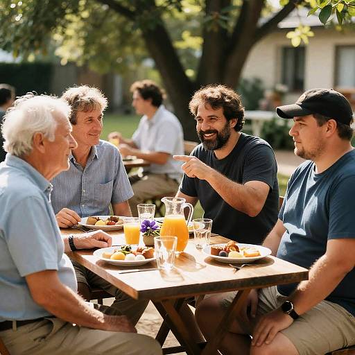 Joyful Outdoor Breakfast Gathering