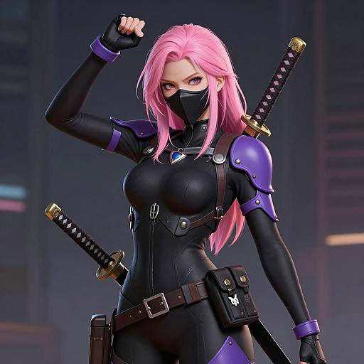 Fierce Warrior in Urban Dystopia