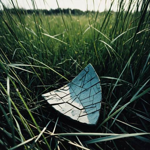Cracked Pottery Shard in Meadow