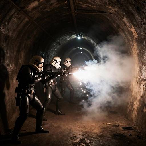 Action-Packed Stormtroopers in Dark Tunnel
