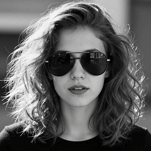 Mysterious Woman in Black-and-White