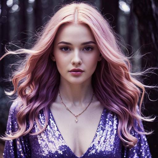 Ethereal Woman with Rose Gold Hair