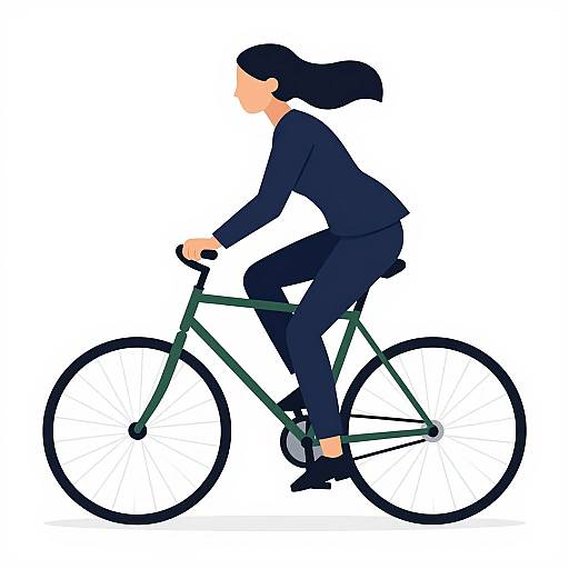 Businesswoman Cycling to Work Vector