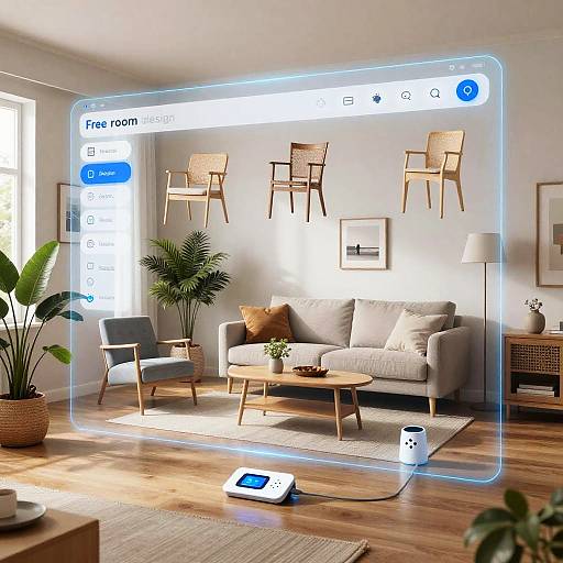 Holographic AI Room Design Visualization