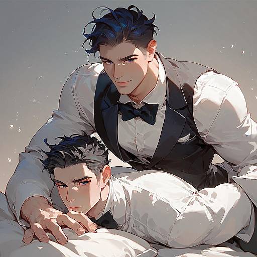 Handsome Muscular Man in Tuxedo