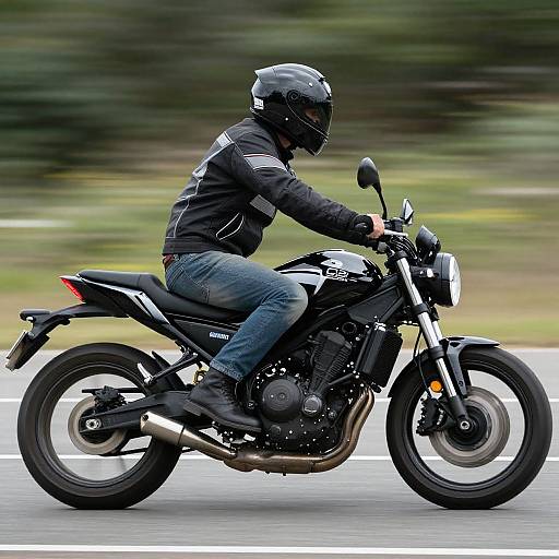 Man Riding Motorcycle Photo